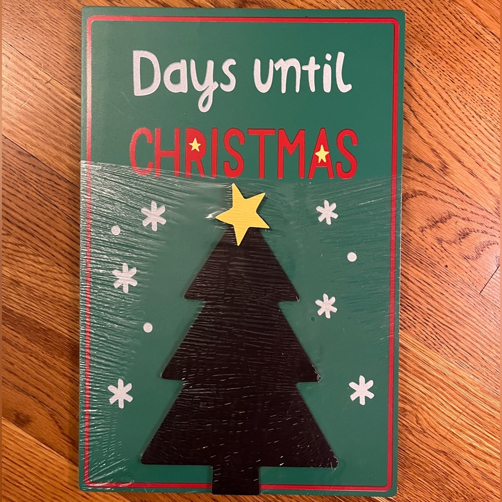 Christmas Tree Countdown Sign NWT